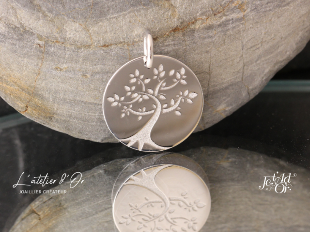 Médaille pour enfant en or 18 carats  Arbre de vie Louis  · Collection bijoux Je t'AdOr